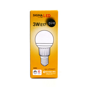 시그마전구 SIGMALED LED 램프 전구 (인지구) 미니전구 - E17/E14 베이스 - 3W 주광색/전구색